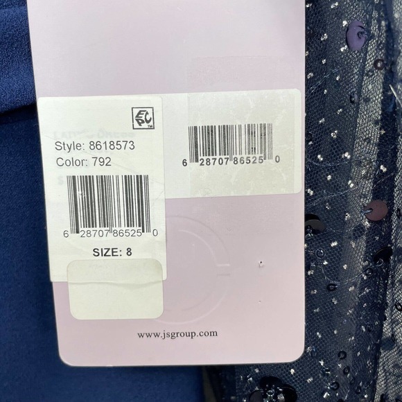 JS Collections Navy Blue Sequin Dress - Picture 7 of 16